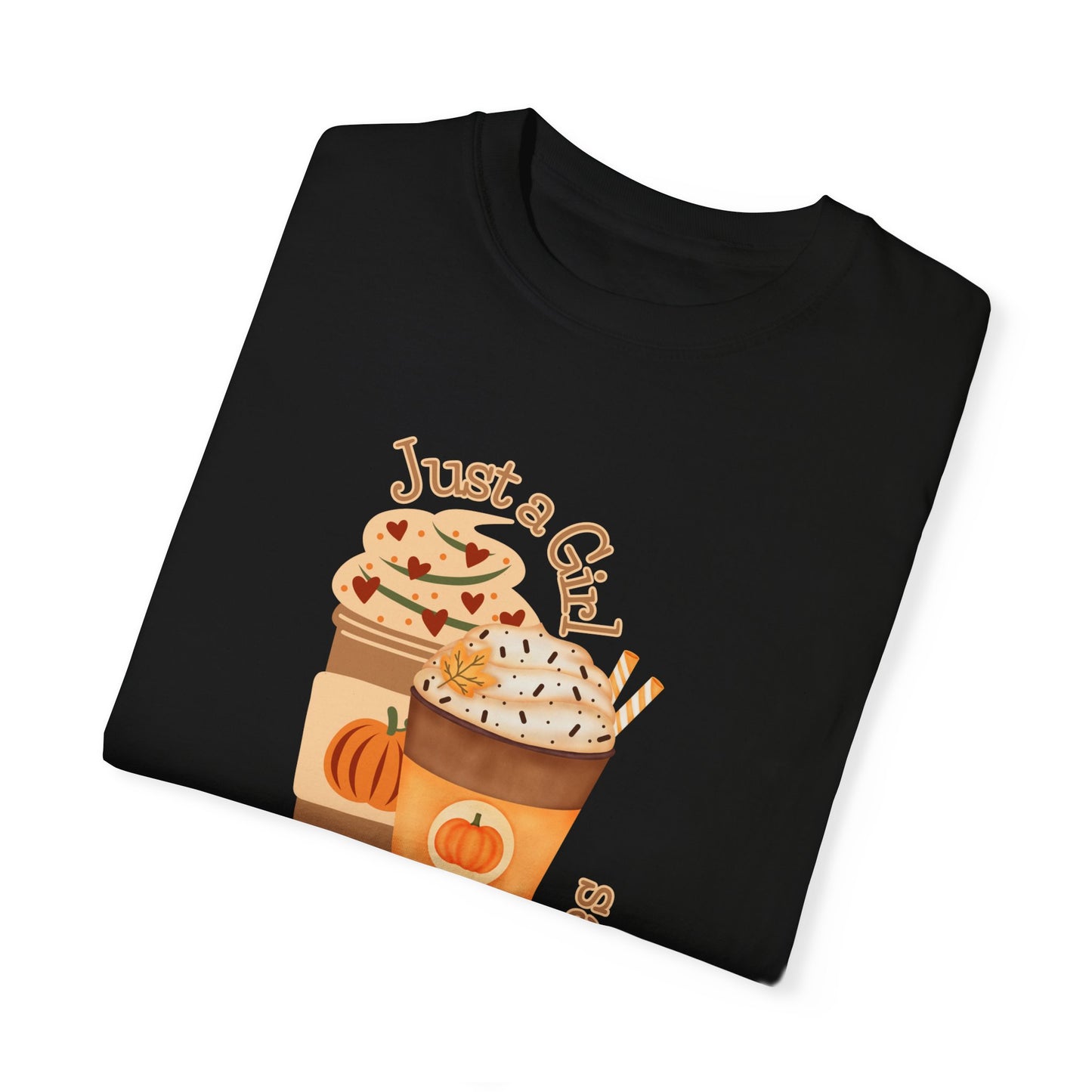 Just a Girl Pumpkin Spice Graphic T-shirt, Fall Autumn, Novelty Gift, Unisex