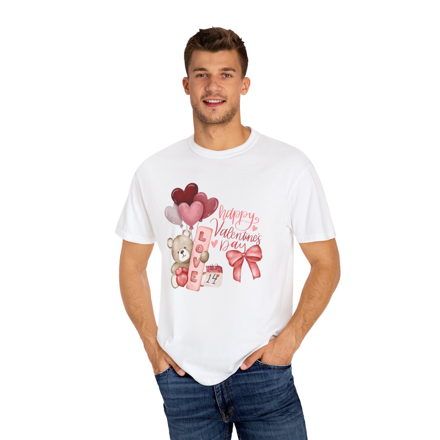 Valentines Day Watercolor Unisex Tshirt Love Holiday Inspirational Love Graphic