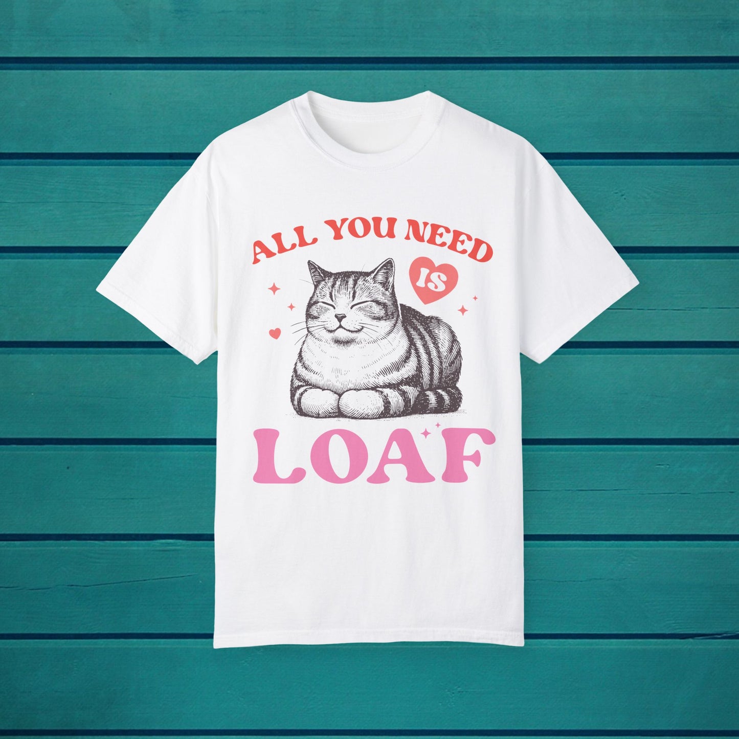 Loaf Cat Graphic T-shirt, Cat Lover Valentine's Day Hearts Love Day Cats Meow