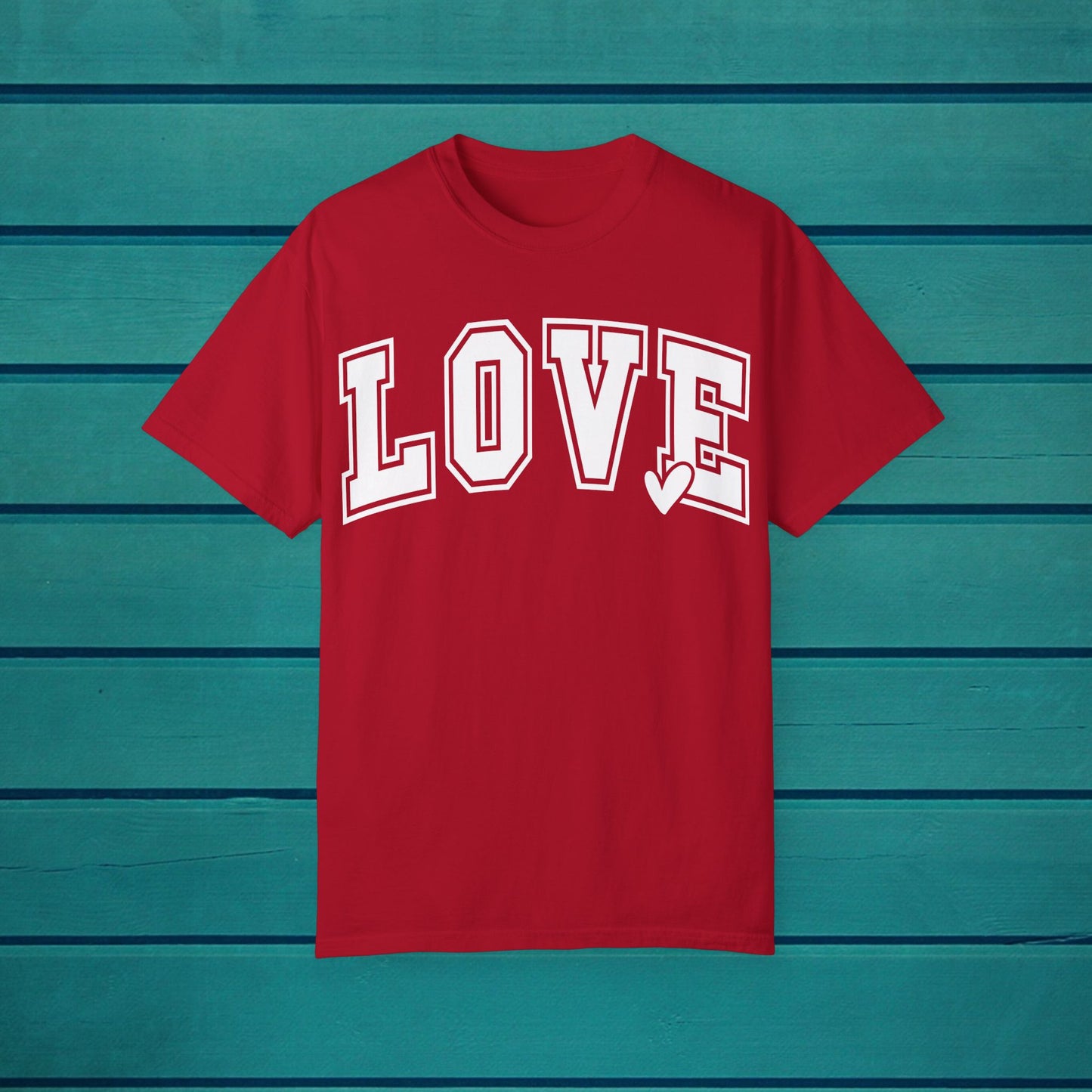 Love Varsity Graphic T-shirt, Couples Inspirational Tee Romance Sweetheart Gift