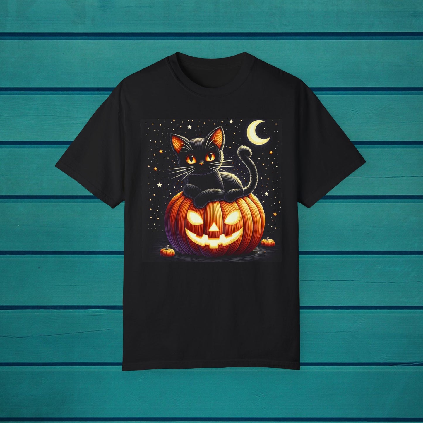 Black cat Pumpkin Halloween Graphic Tee, Unisex Tshirt, Spooky Jack o Lantern