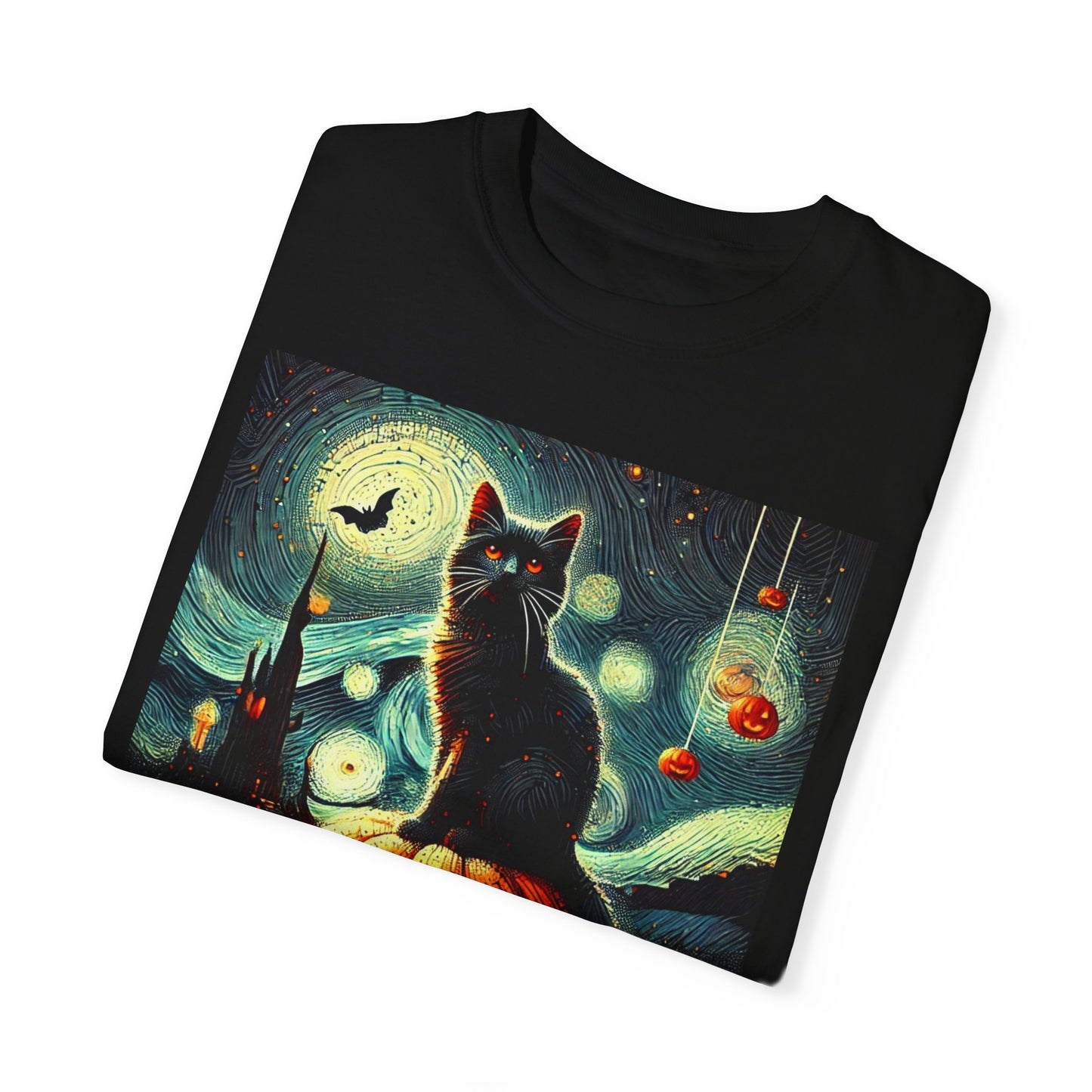 Black Cat Halloween Spooky Cute Graphic Tshirt Unisex