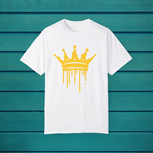 Yellow Crown Graffiti Art Graphic T-shirt, King or Queen, Street Urban style