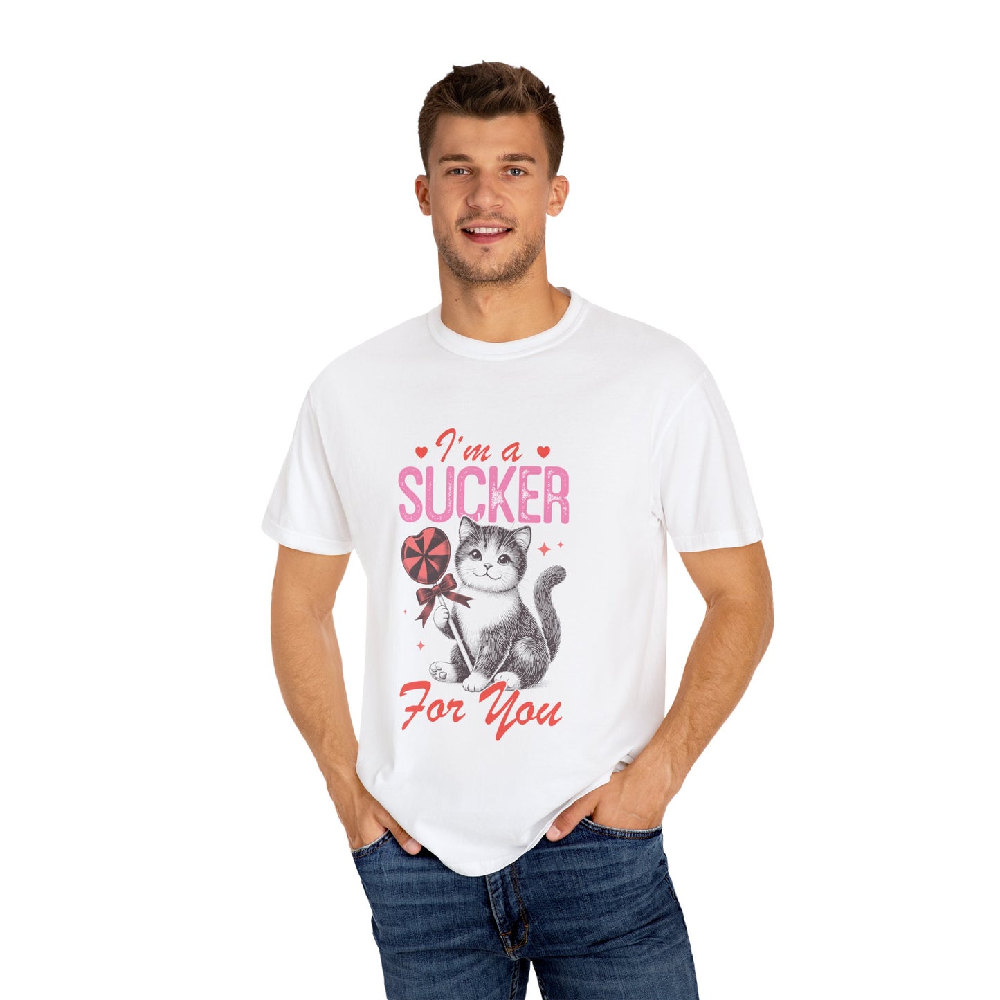 Cat Lover, Valentines Day Tee, Meow Purr Hearts Love, Sucker for You, Cats