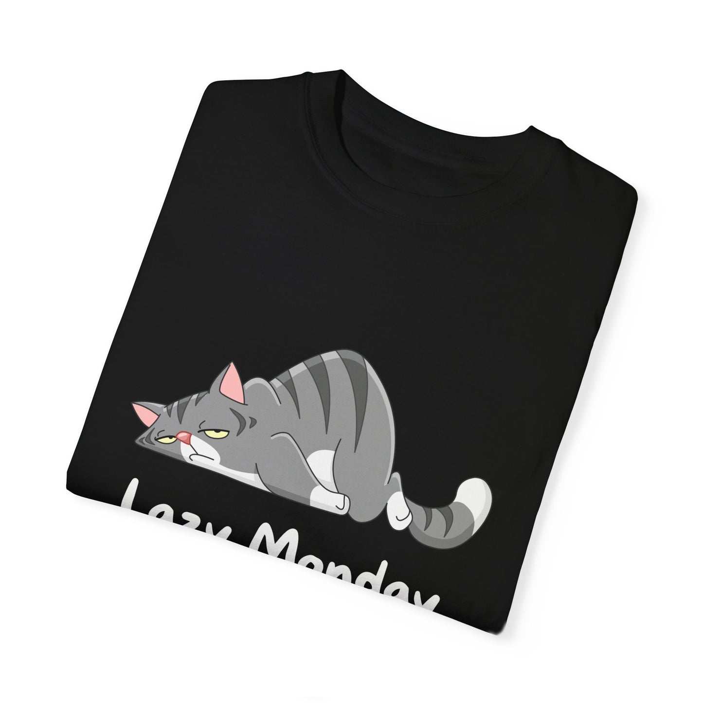 Lazy Monday Cat Tshirt - Unisex Tee, Comfortable Graphic Shirt, Cute Feline Top,