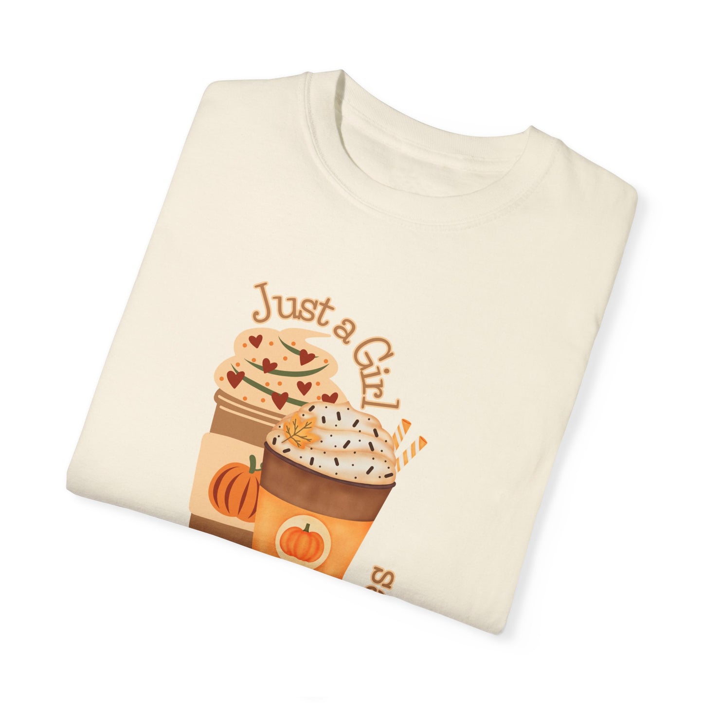 Just a Girl Pumpkin Spice Graphic T-shirt, Fall Autumn, Novelty Gift, Unisex