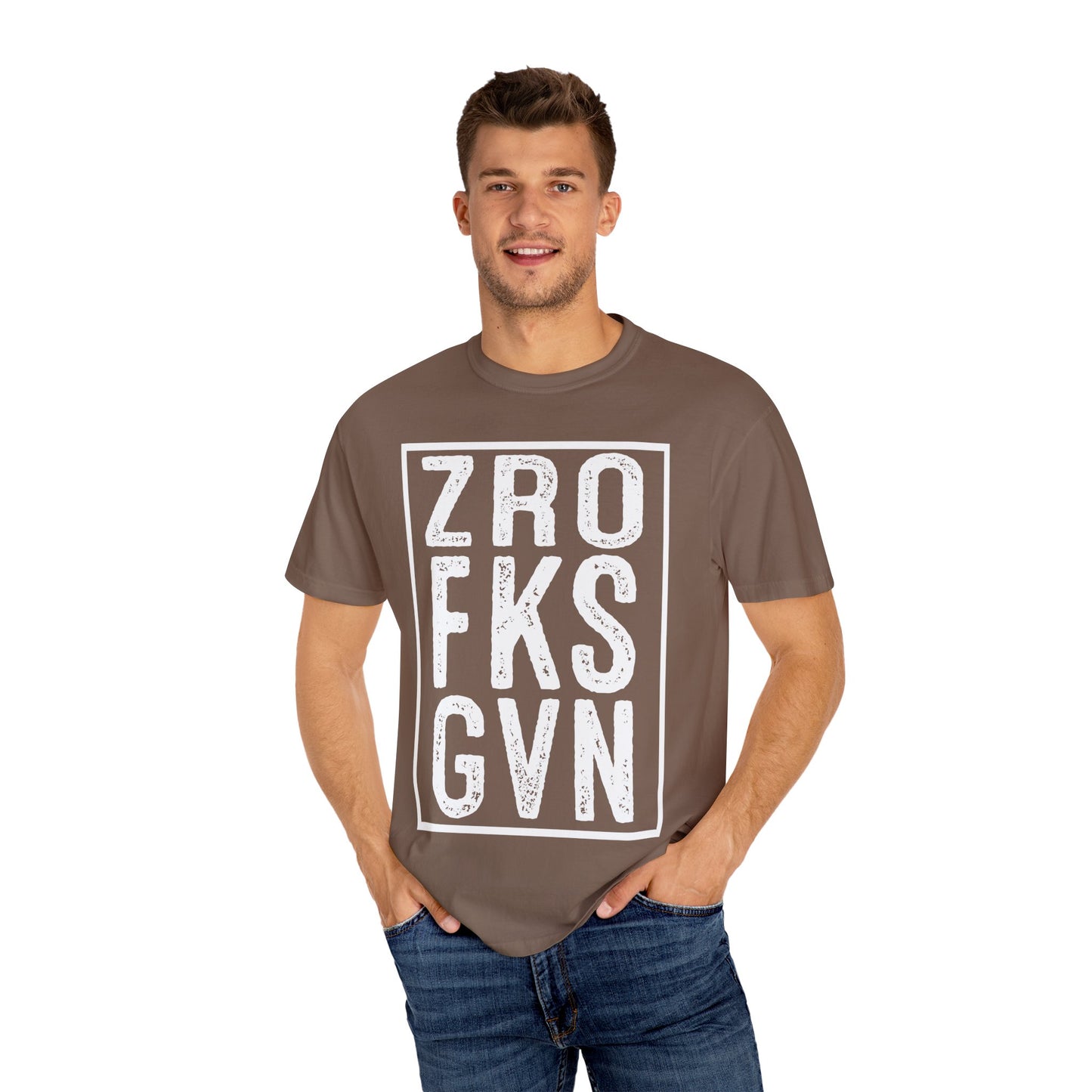 ZRO FKS GVN Sarcastic Funny Quote Graphic T-shirt, Novelty Gift Adults Humorous