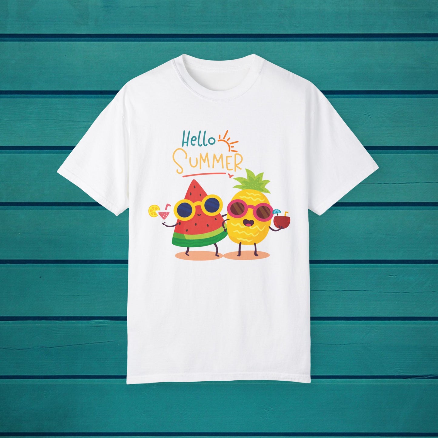 Fruit Graphic Tshirt, Cute Summer Tee, Hello Spring Unisex Shirt, Fun Fruity