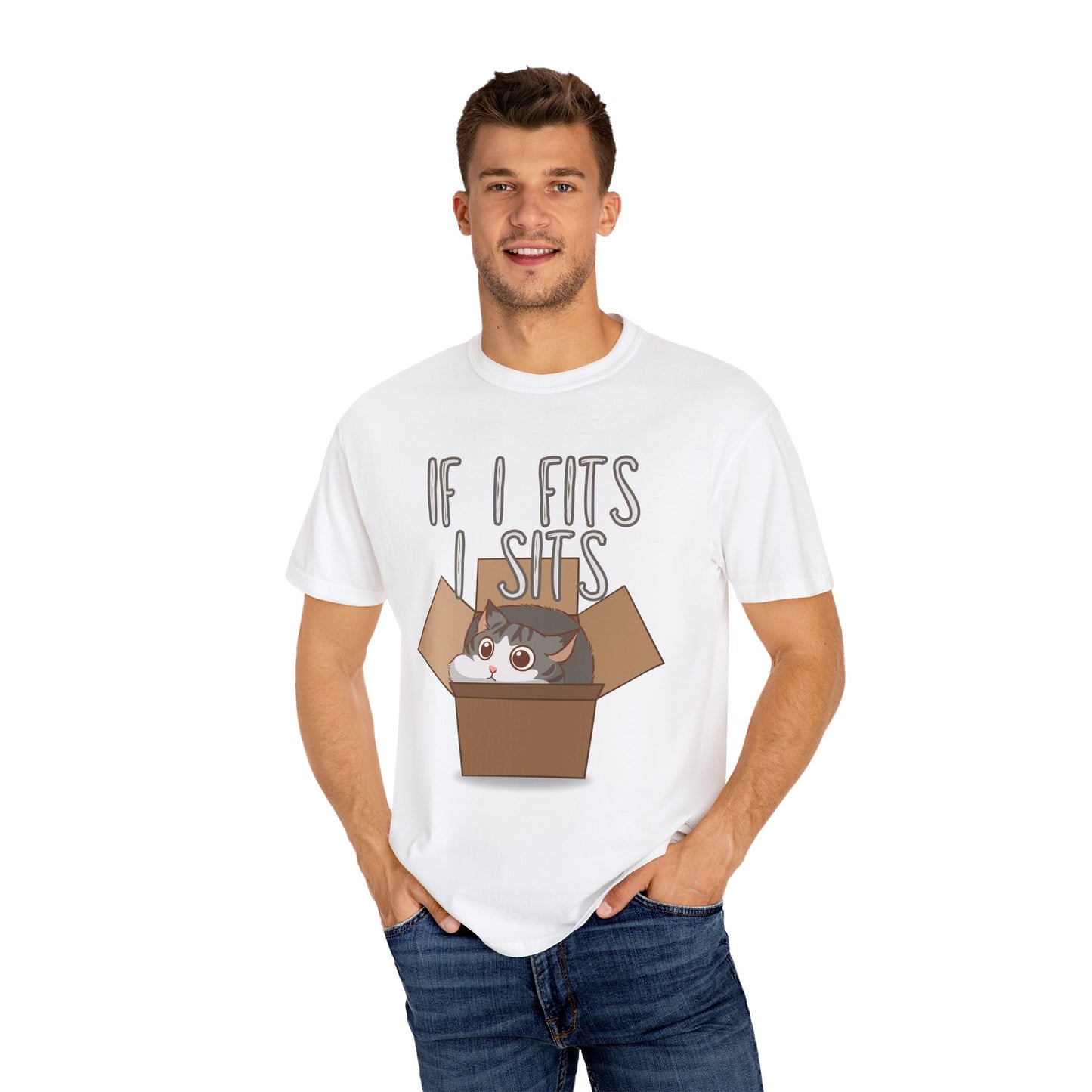 If I fits I sits Cat Tshirt, Tee, Men Women Graphic Shirt, Funny Pet Lover