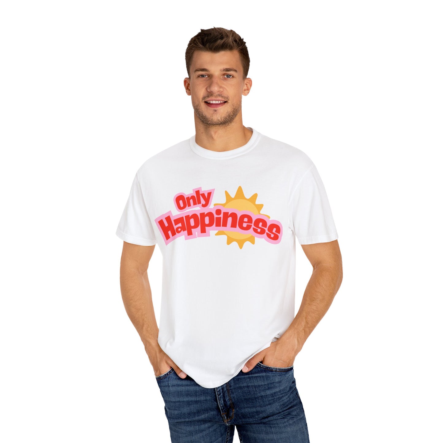 Only Happiness Inspirational Motivational T-shirt, Unisex Tee for Men and Women,