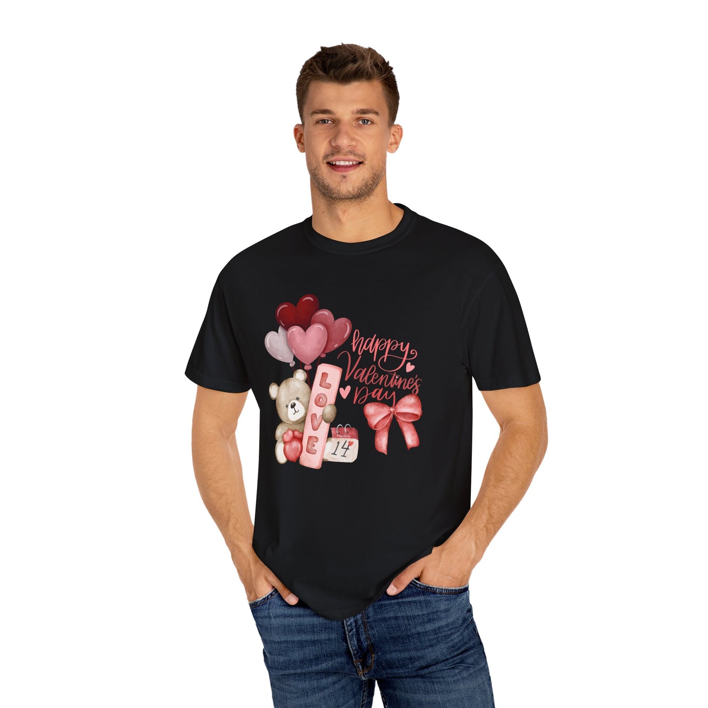 Valentines Day Watercolor Unisex Tshirt Love Holiday Inspirational Love Graphic