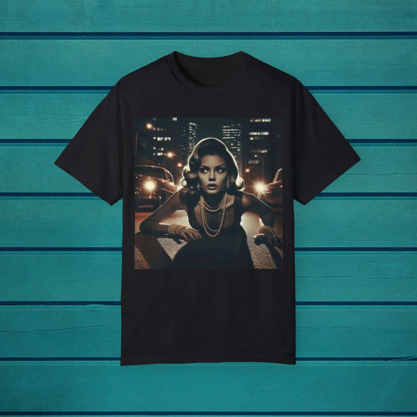 1950s Style Hollywood Star Woman Graphic T-shirt, Humor Tee, Unisex, Artistic AI