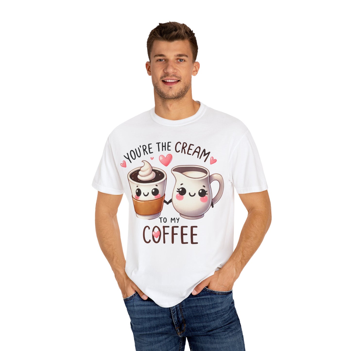 Cream to My Coffee Tee, Valentines Day, Romance Love Couples, Funny Pun Top