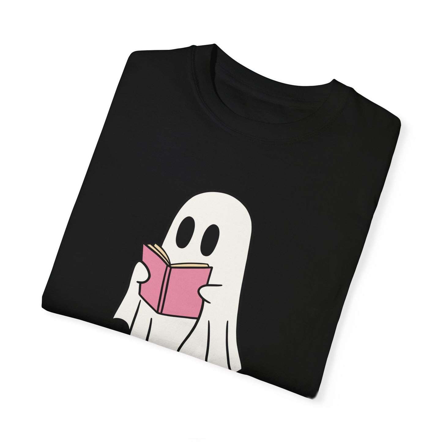 A Ghost Reading A Book Halloween Graphic Tshirt, Spooky Pumpkin Unisex Tee