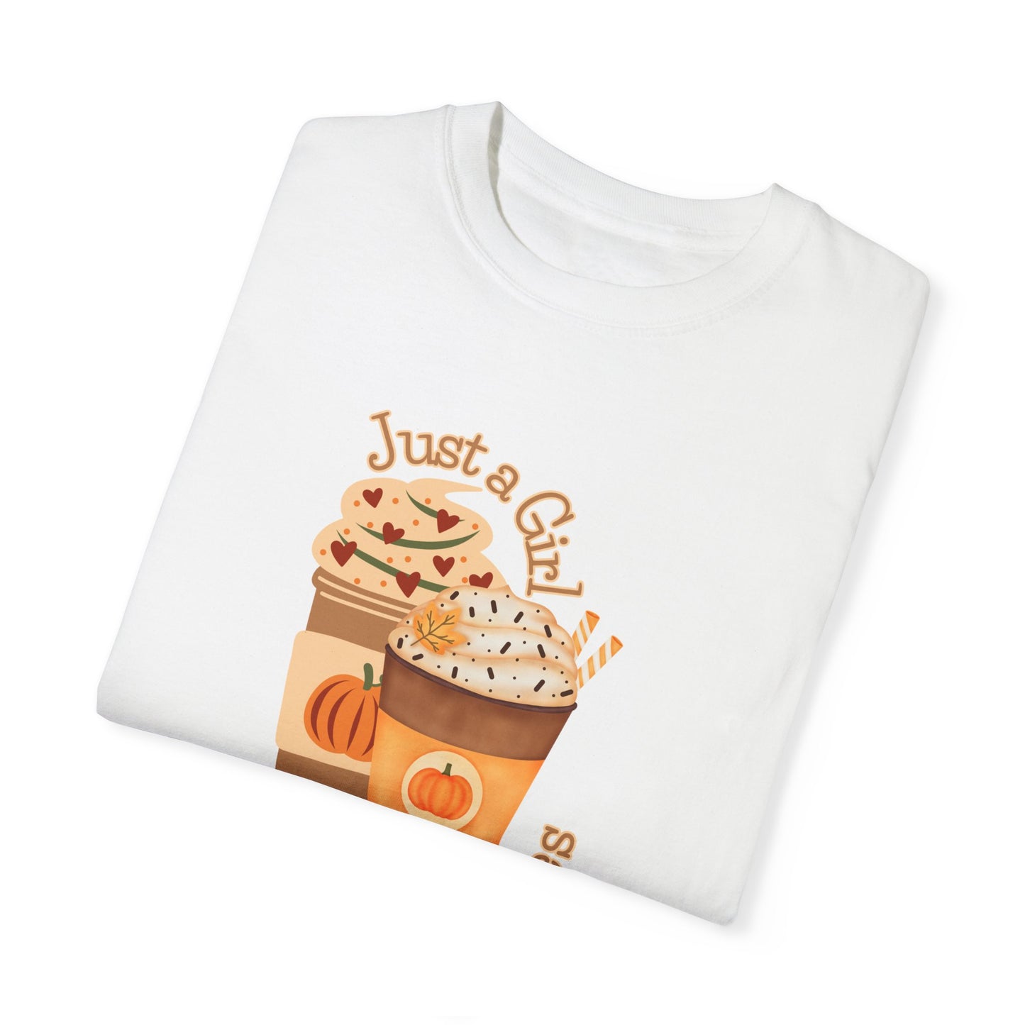 Just a Girl Pumpkin Spice Graphic T-shirt, Fall Autumn, Novelty Gift, Unisex