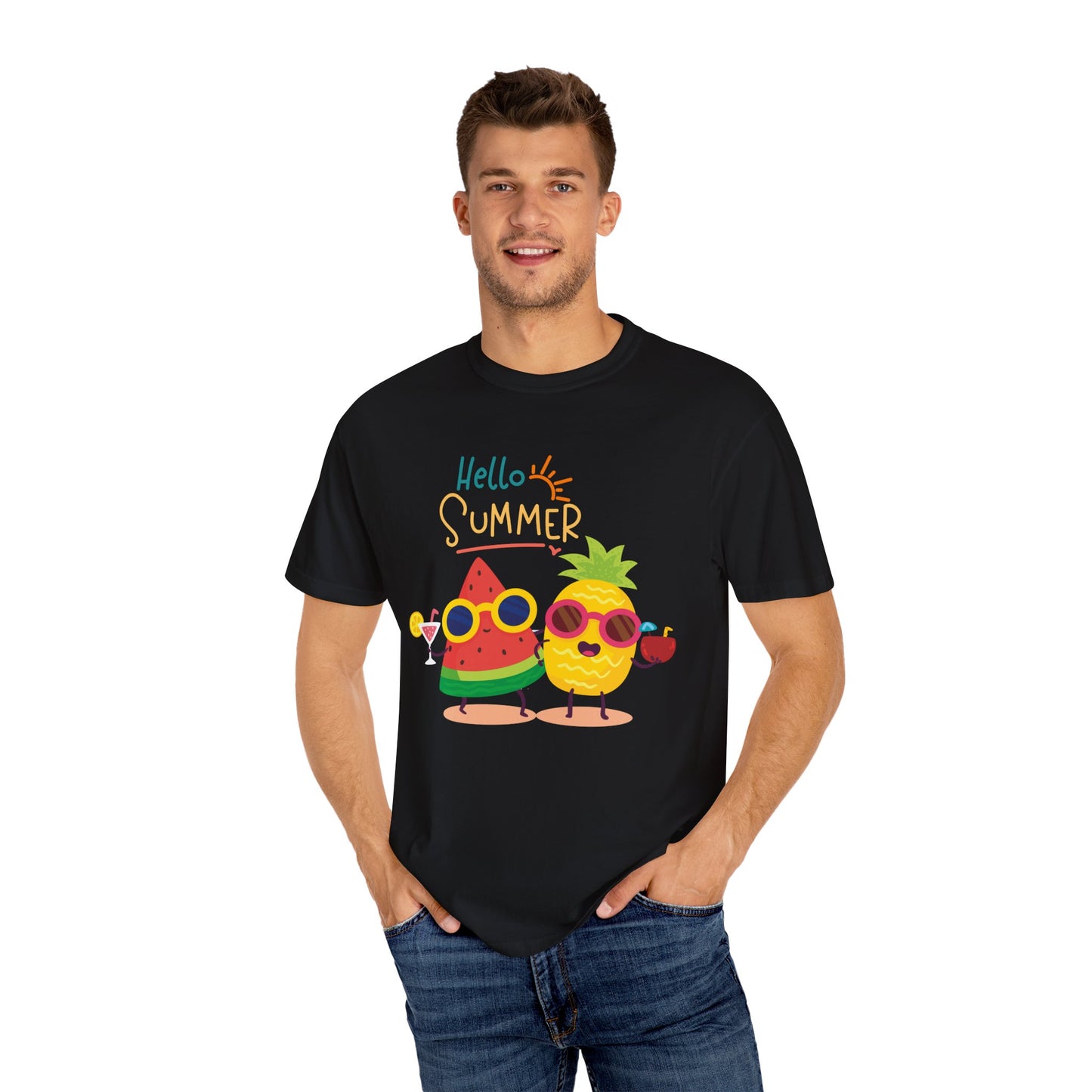 Fruit Graphic Tshirt, Cute Summer Tee, Hello Spring Unisex Shirt, Fun Fruity