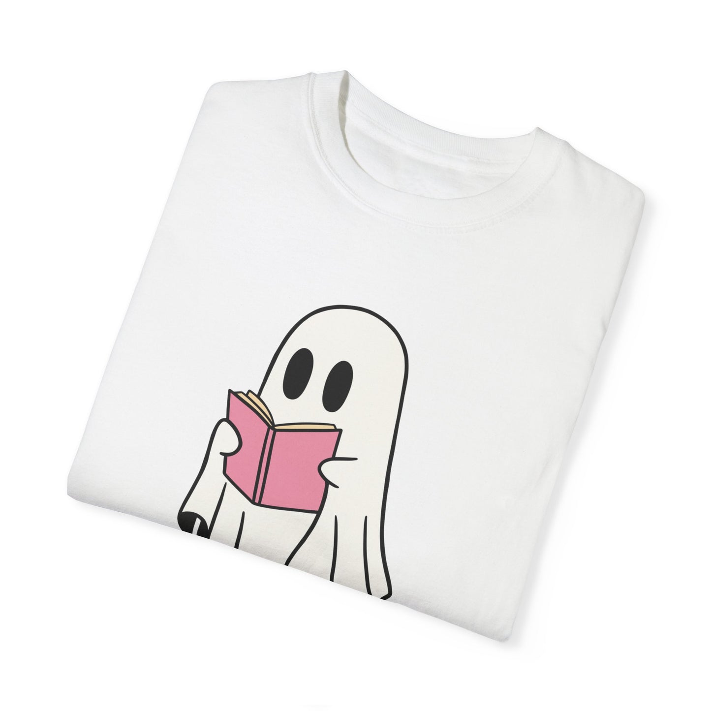 A Ghost Reading A Book Halloween Graphic Tshirt, Spooky Pumpkin Unisex Tee