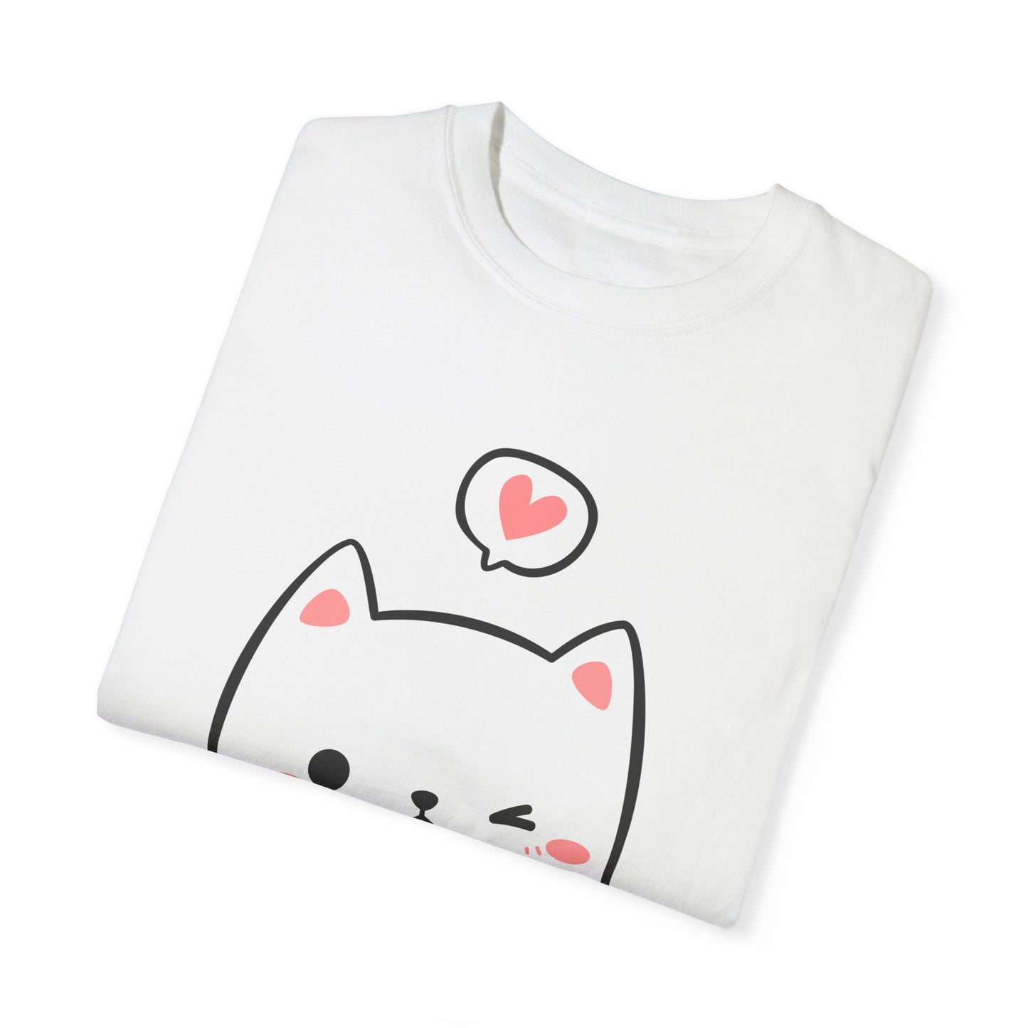 Meow Anime Cat Cute T-shirt, Kawaii Kitty Tee, Japanese Style Top, Cat Lover