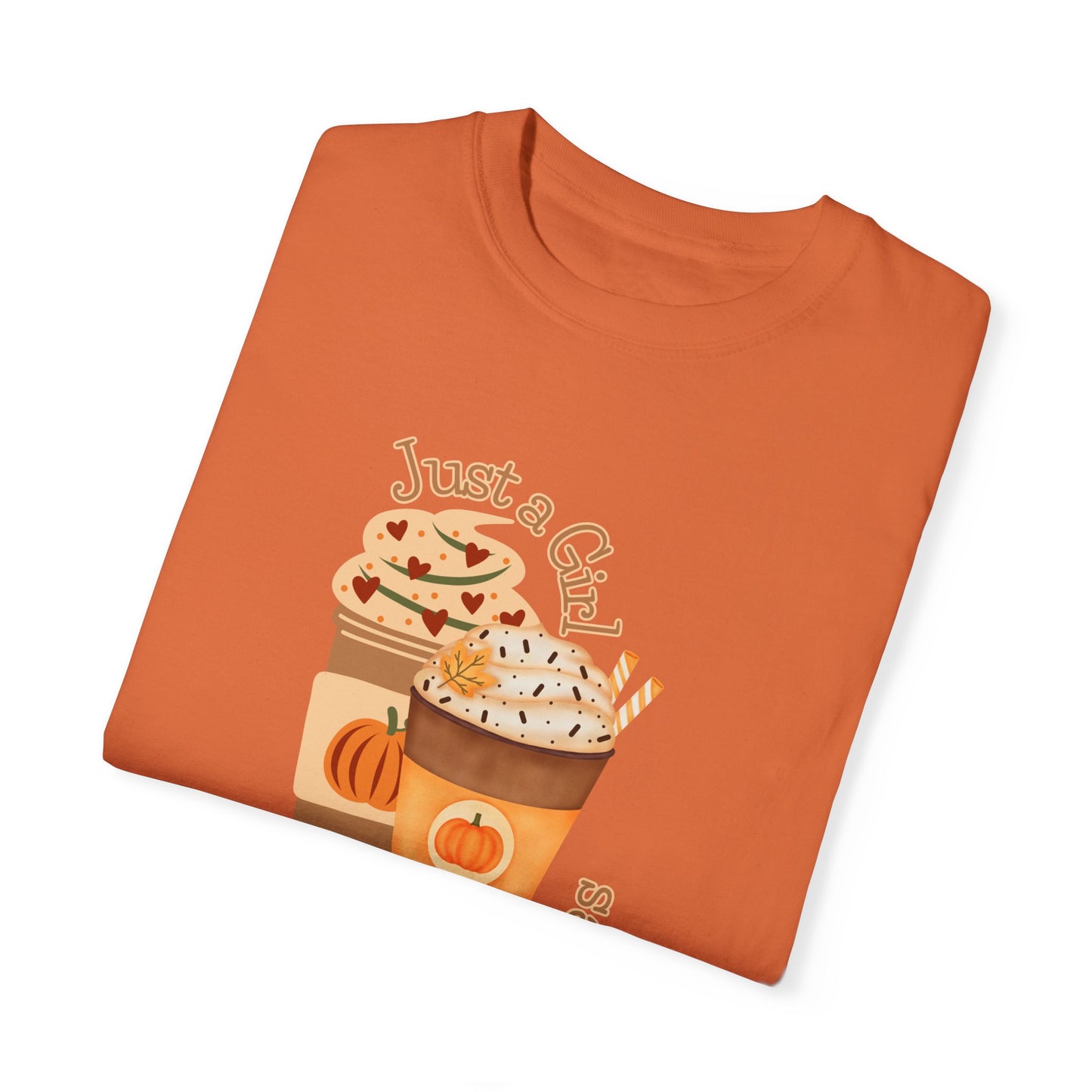 Just a Girl Pumpkin Spice Graphic T-shirt, Fall Autumn, Novelty Gift, Unisex