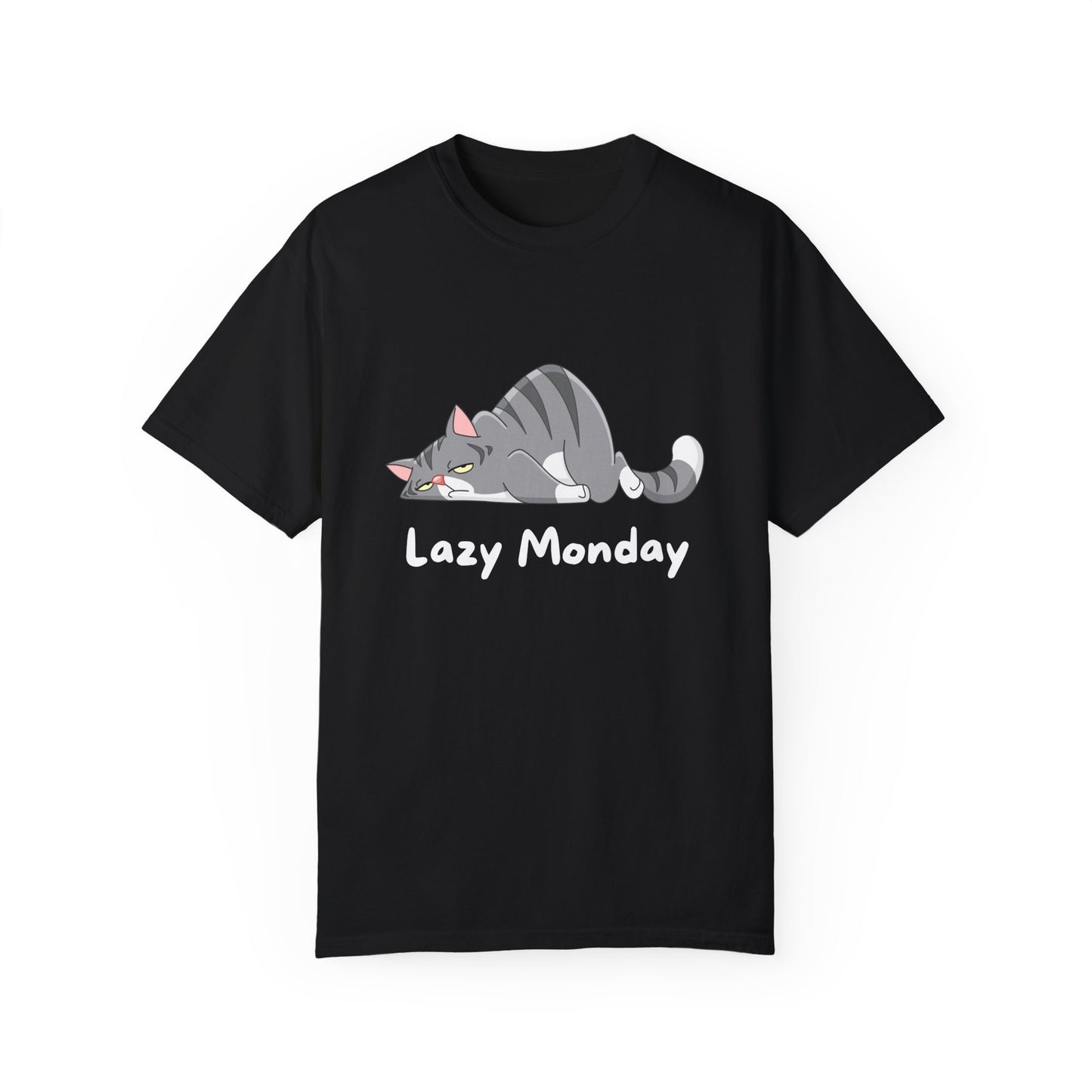 Lazy Monday Cat Tshirt - Unisex Tee, Comfortable Graphic Shirt, Cute Feline Top,