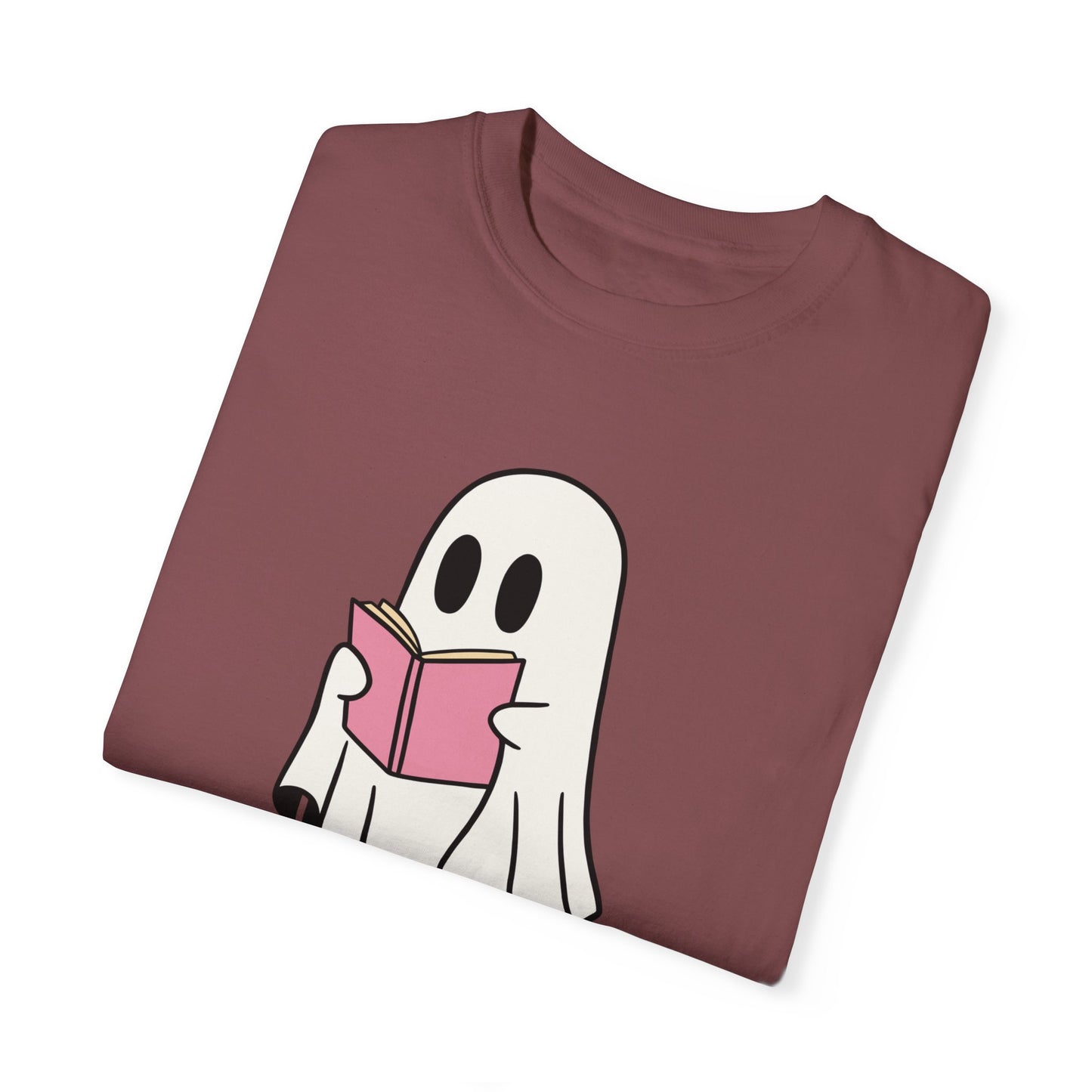 A Ghost Reading A Book Halloween Graphic Tshirt, Spooky Pumpkin Unisex Tee