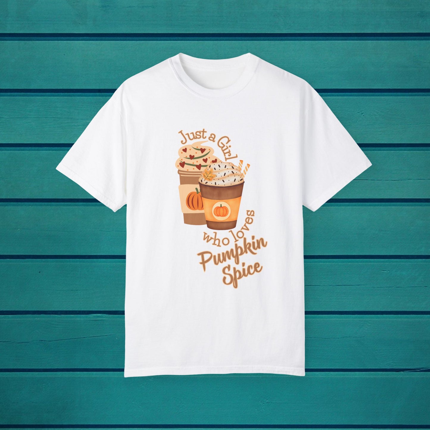 Just a Girl Pumpkin Spice Graphic T-shirt, Fall Autumn, Novelty Gift, Unisex