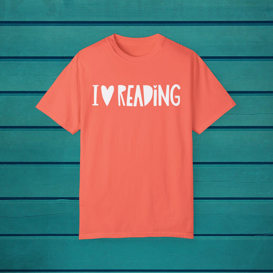 I Love Reading Graphic Tshirt, Unisex Fun Learning Inspirational Books Tee