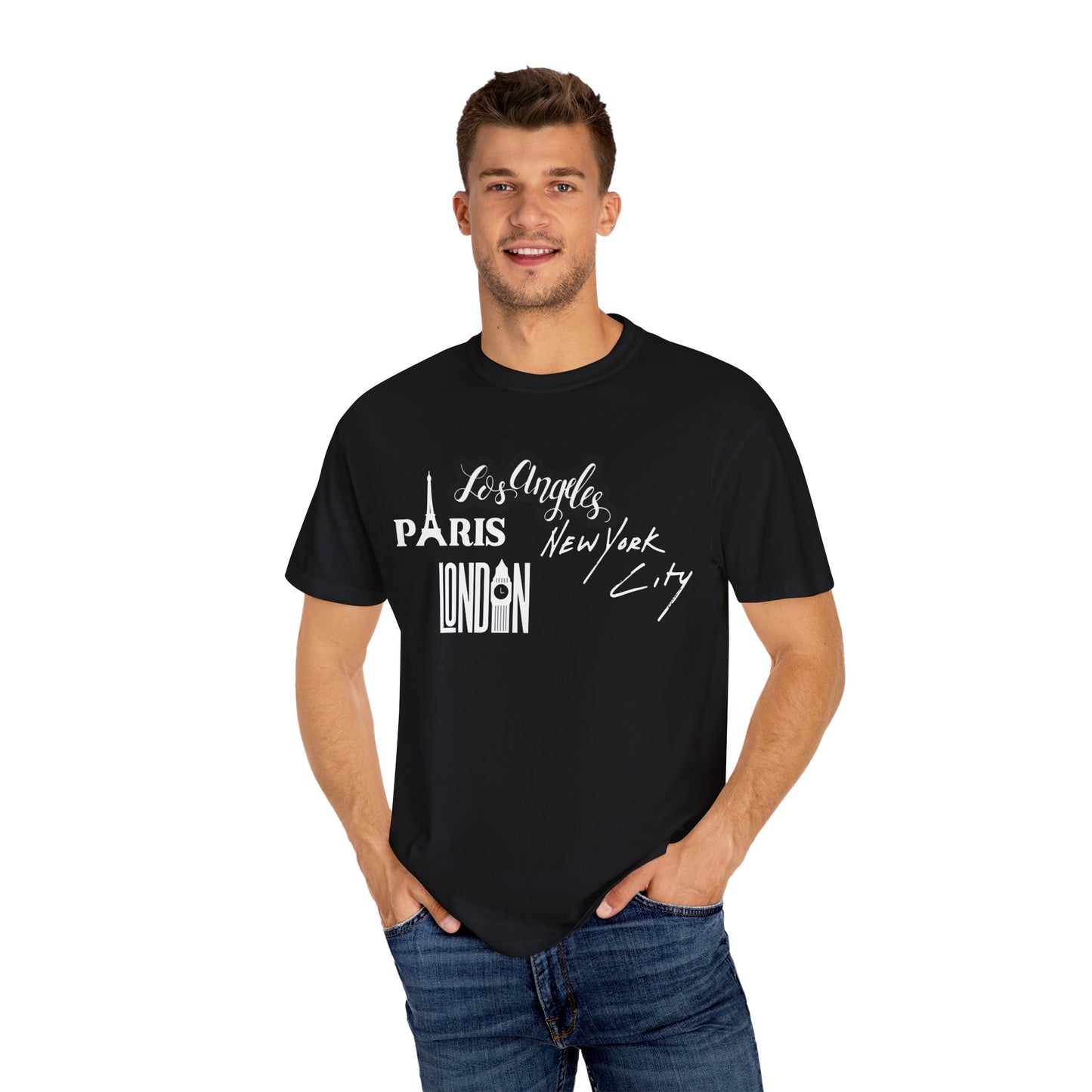 Dream City Graphic Print Unisex T-shirt Paris NYC London Los Angeles Tee