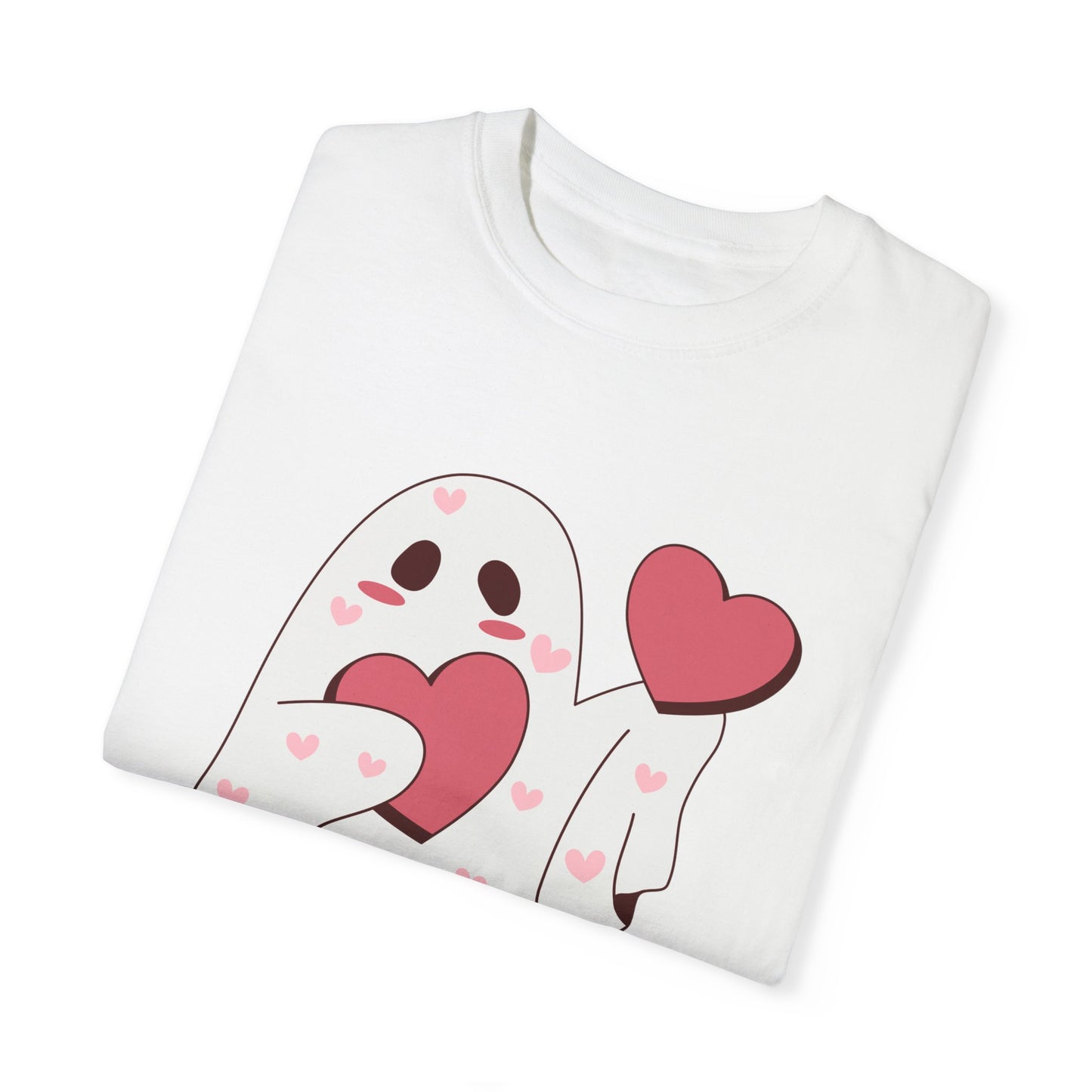 Valentines Day Unisex T-shirt, Cute Ghost Hearts Cupid Romance Tee