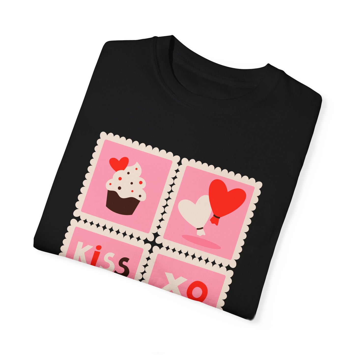 Valentines Day Love Stamps Graphic Print Tee, Couples Romance Cupid Tshirt,