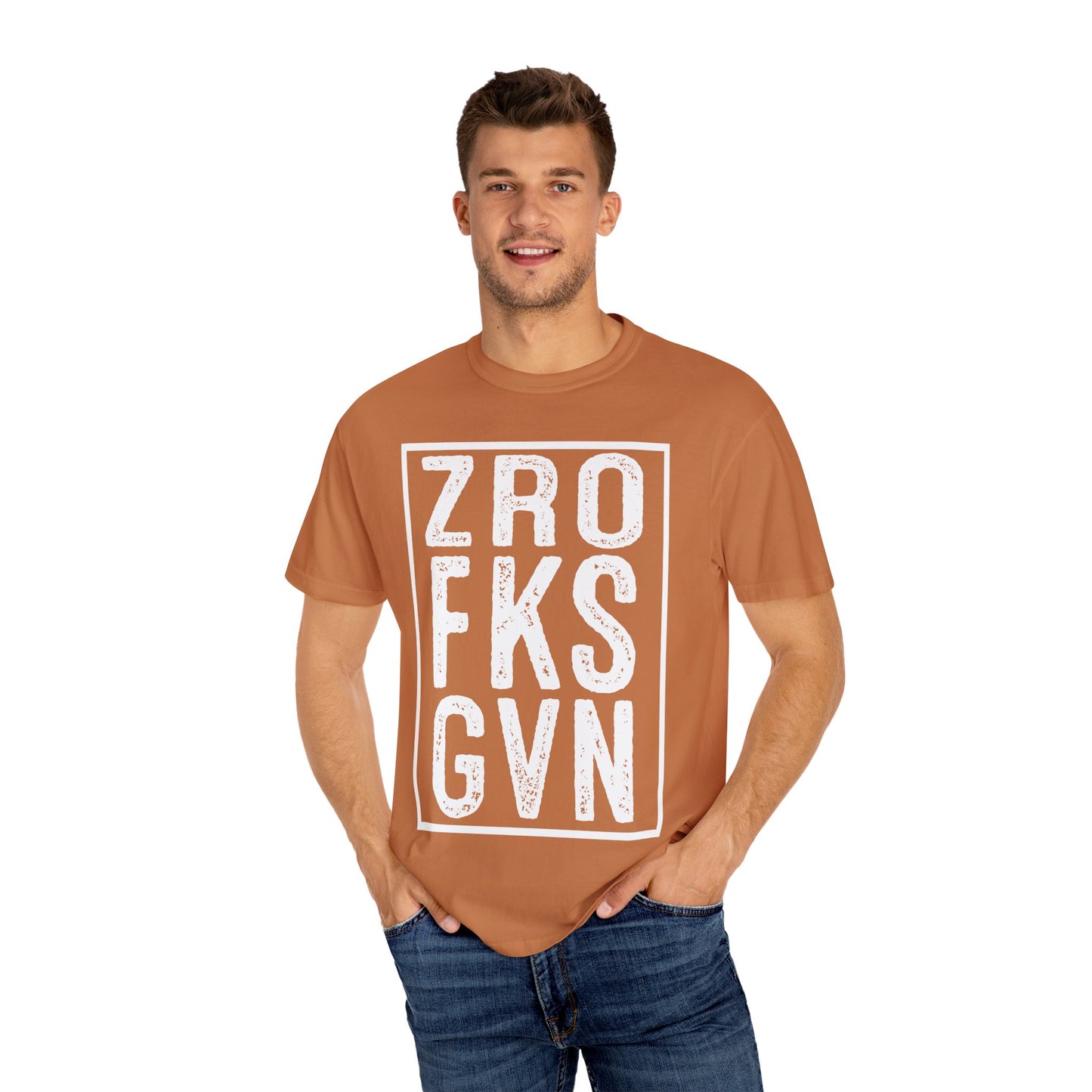 ZRO FKS GVN Sarcastic Funny Quote Graphic T-shirt, Novelty Gift Adults Humorous