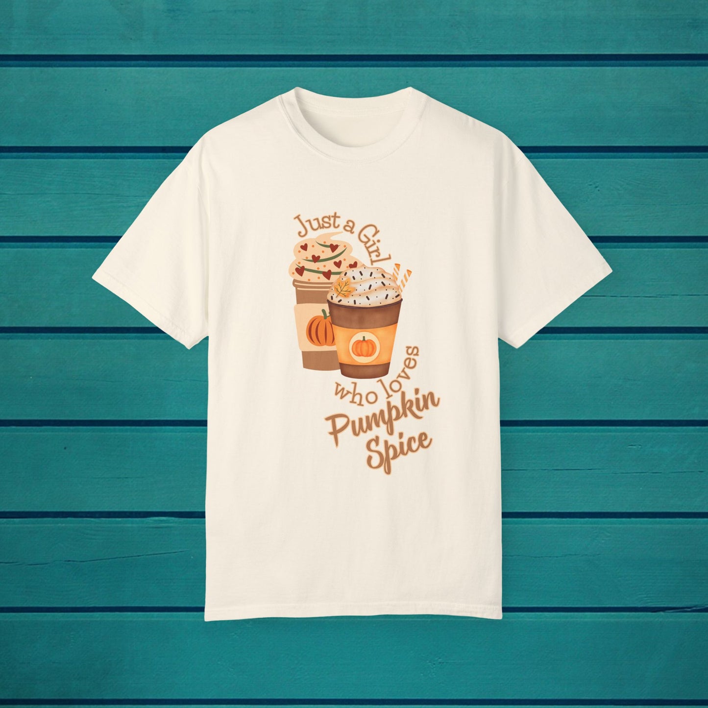 Just a Girl Pumpkin Spice Graphic T-shirt, Fall Autumn, Novelty Gift, Unisex