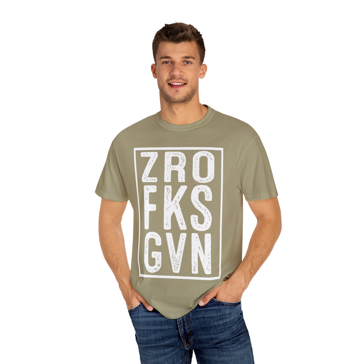 ZRO FKS GVN Sarcastic Funny Quote Graphic T-shirt, Novelty Gift Adults Humorous