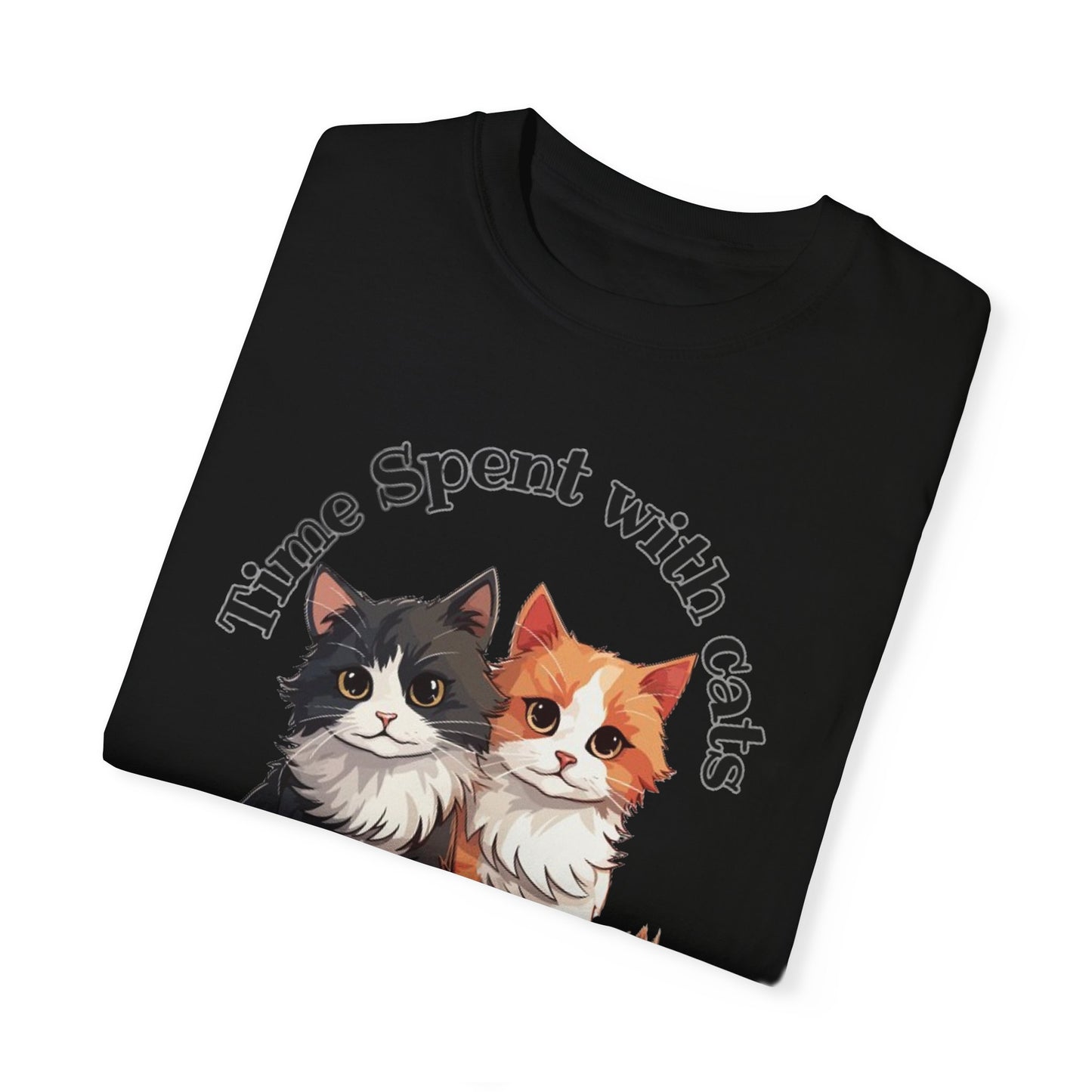 Cat Lover Mens Womens T-shirt Tee, Time spent with cats is never wasted, Pet