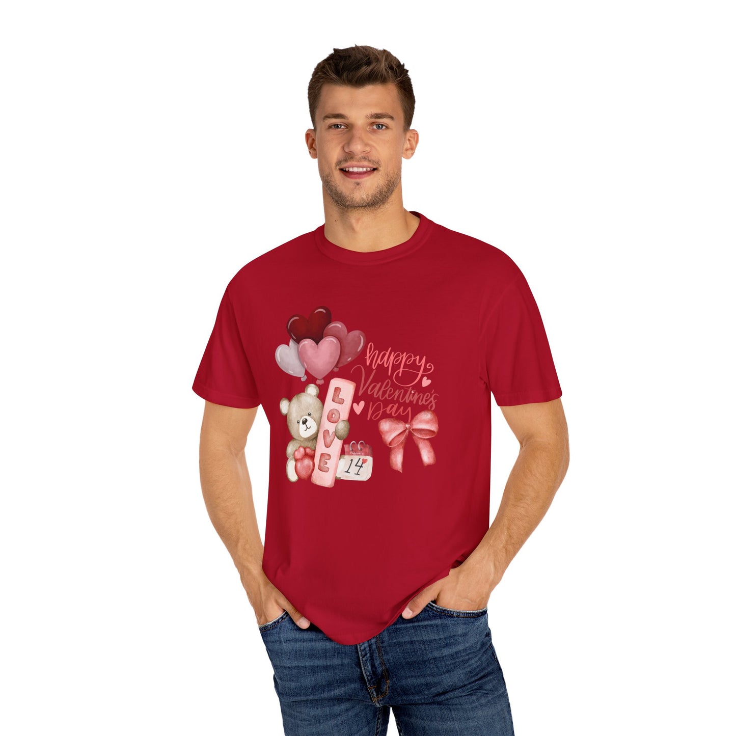 Valentines Day Watercolor Unisex Tshirt Love Holiday Inspirational Love Graphic