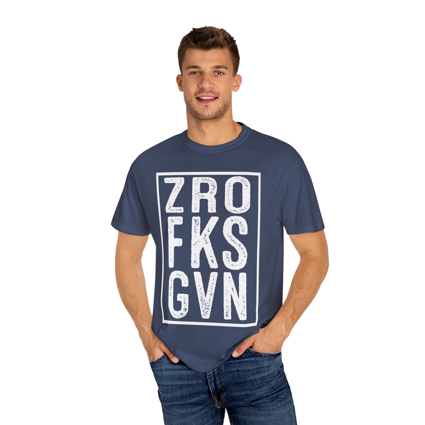 ZRO FKS GVN Sarcastic Funny Quote Graphic T-shirt, Novelty Gift Adults Humorous