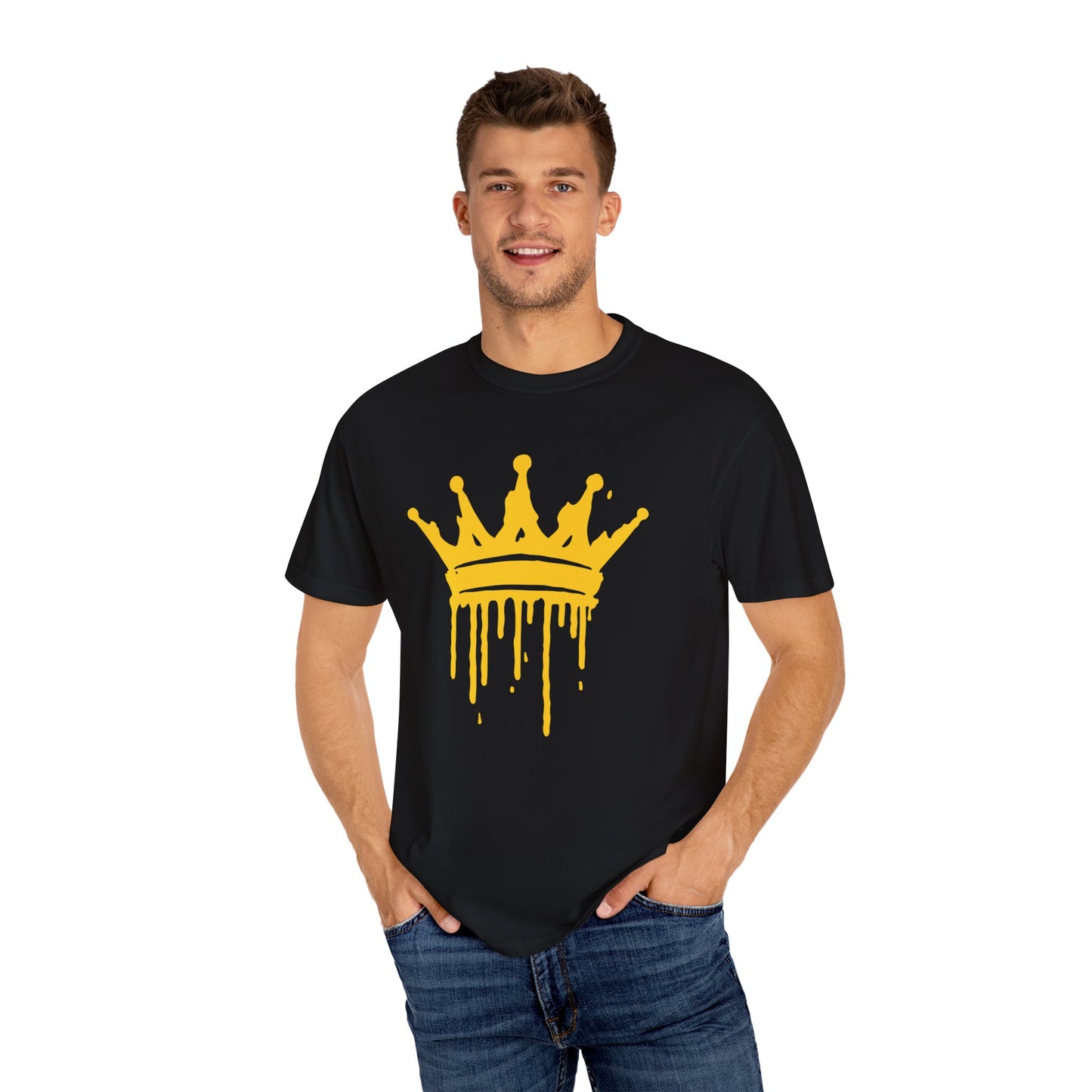 Yellow Crown Graffiti Art Graphic T-shirt, King or Queen, Street Urban style