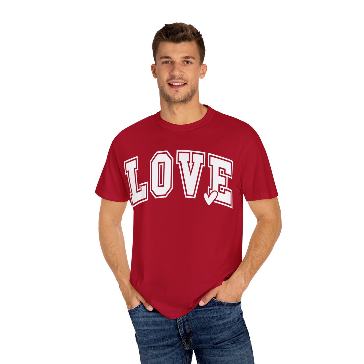 Love Varsity Graphic T-shirt, Couples Inspirational Tee Romance Sweetheart Gift